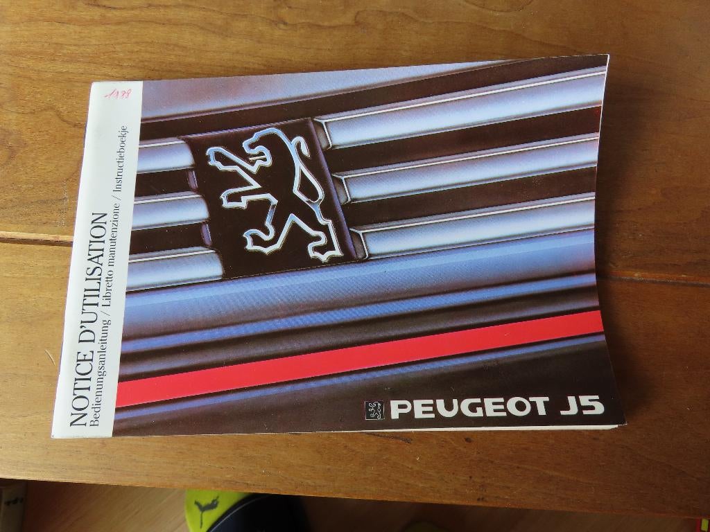 Instructieboek Peugeot J5 benzine, diesel 1988 meertalig +NL, Ophalen of Verzenden