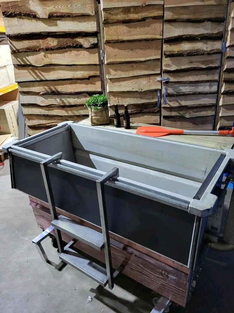 unieke houtgestookte mobiele hottub, Ophalen of Verzenden, Gebruikt