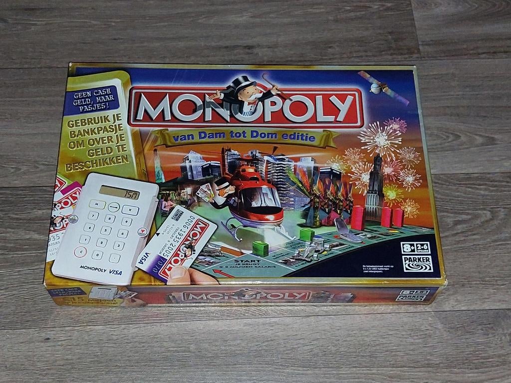Monopoly. Van Dam Tot Dom Editie. Compleet., Hobby en Vrije tijd, Gezelschapsspellen | Bordspellen, Vijf spelers of meer, Ophalen of Verzenden