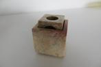 Vintage licht bruine marmeren vierkante kandelaar,, Ophalen of Verzenden, Overige materialen