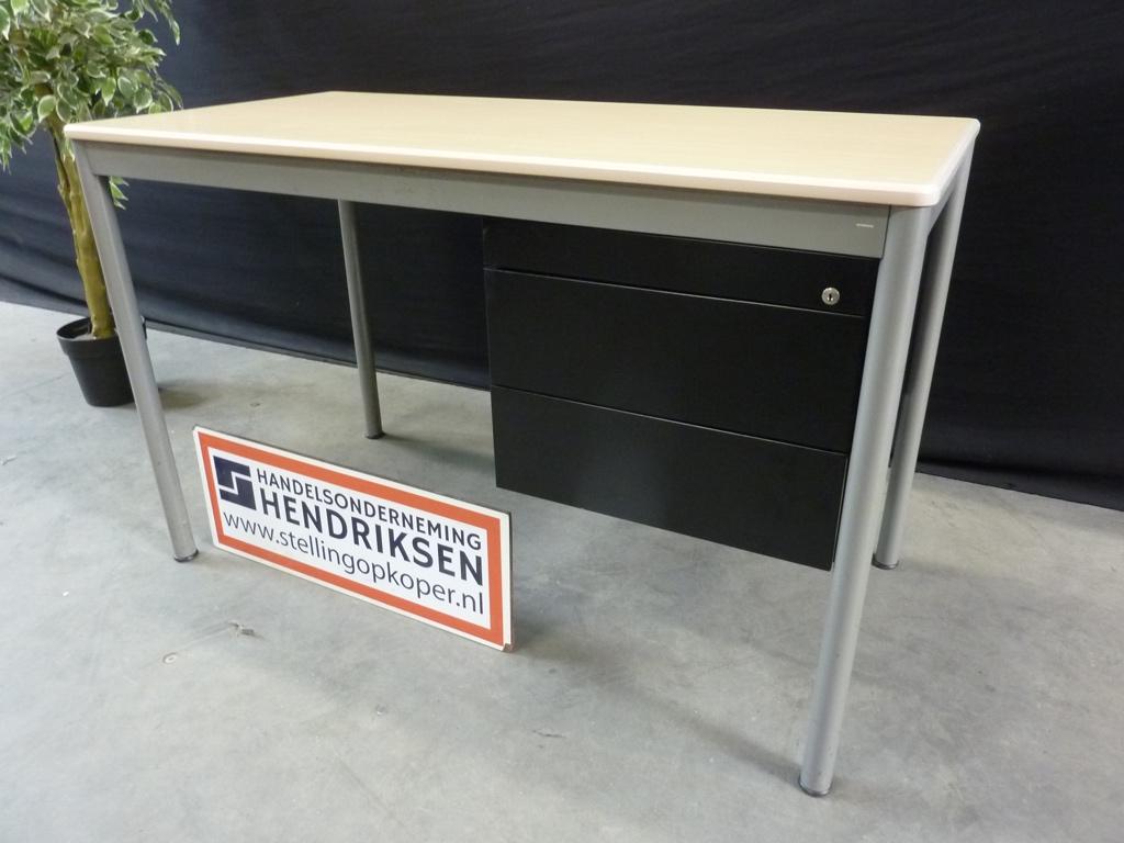 Compact bureau met ladeblok 120x60cm / schoolbureau, Met lades, Gebruikt, 120 cm, Schoolbureau
