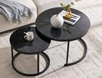 Home Heaven Salontafel Rond Zwart Marmer Print 70ø &50ø, 50 tot 100 cm, Overige materialen, Rond, Zo goed als nieuw