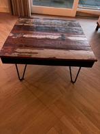 Salontafel sloophout met robuust frame, Ophalen, Gebruikt, 50 tot 100 cm, Vierkant