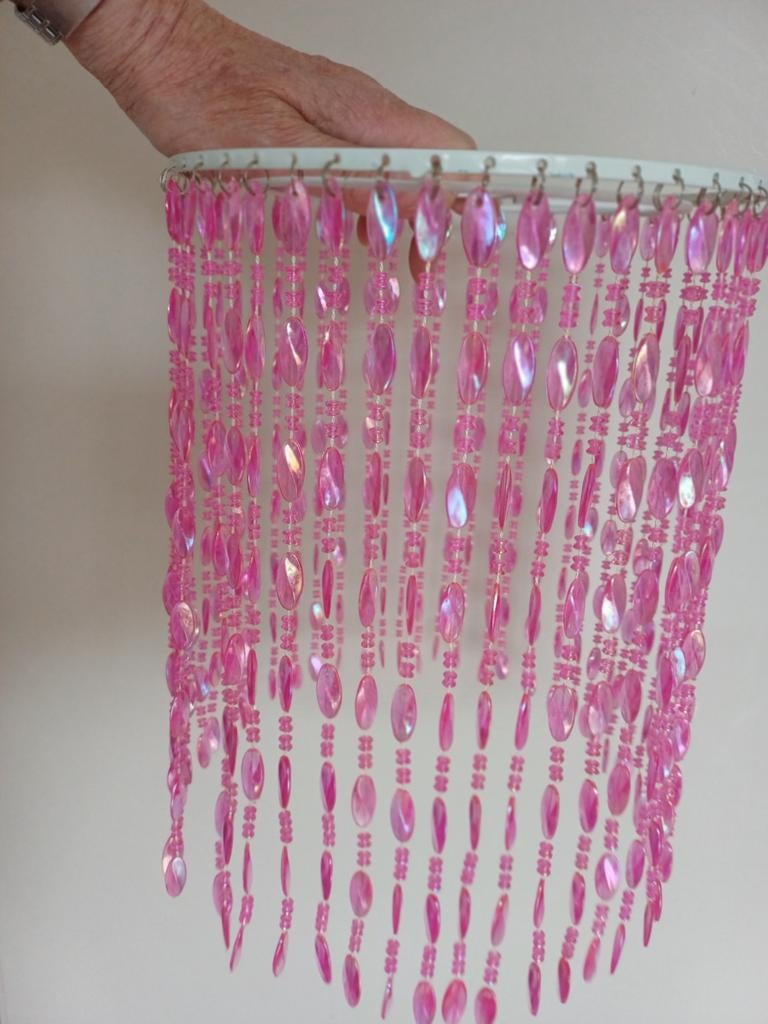 Roze glazen kristallen voor hanglamp, Ophalen of Verzenden