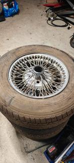 Jaguar MK2 E-Type bolt on spaakwielen met banden, Ophalen, 15 inch, Banden en Velgen, Personenwagen