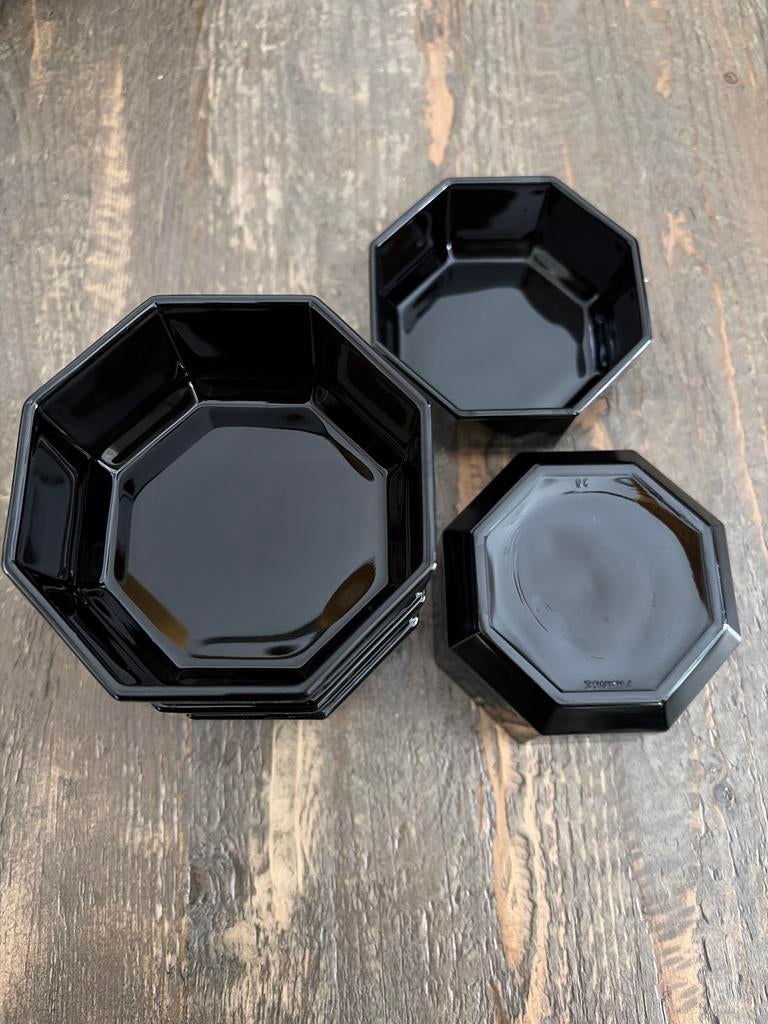 Retro Arcoroc octime schaaltjes 5 stuks, Gebruikt, Schaal, Ophalen of Verzenden, Glas