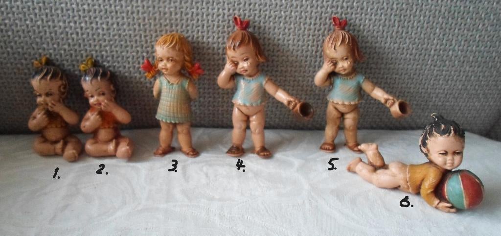 6 Popjes. Presentje bij de waspoeder. Jaren '50, Verzamelen, Ophalen of Verzenden, Zo goed als nieuw, Pop