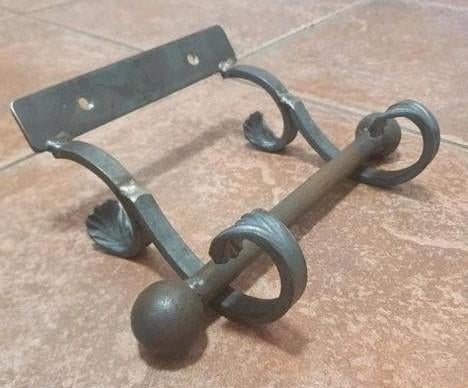 Unieke smeedijzer barok toiletrolhouder + voorraadhouder, Antiek en Kunst, Ophalen of Verzenden