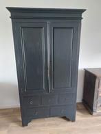 Zwarte houten kast met lades en deuren, Huis en Inrichting, Kasten | Overige, Ophalen