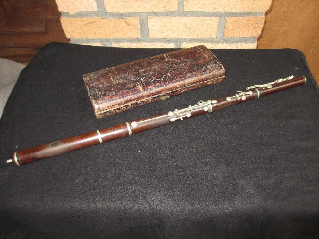 Antieke dwarsfluit Georges a Besancon 10-klepsfluit, Ophalen of Verzenden, Gebruikt, Dwarsfluit