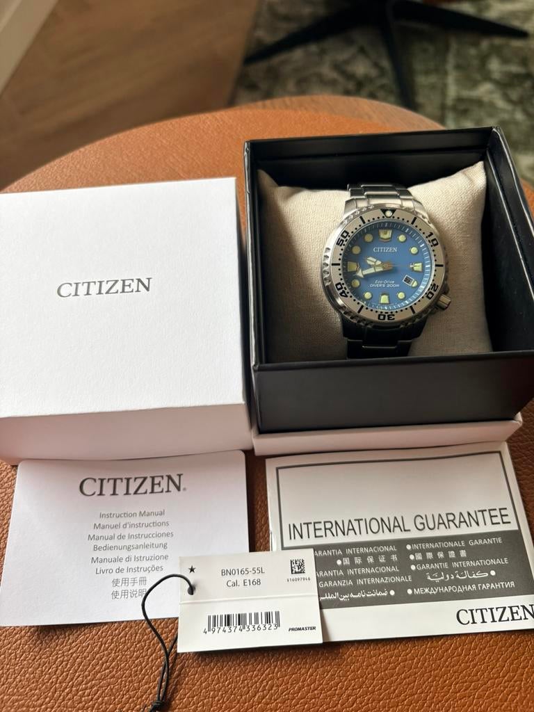 Citizen Eco-Drive Diver's 200M Polshorloge, Staal, Staal, Ophalen of Verzenden, Zo goed als nieuw