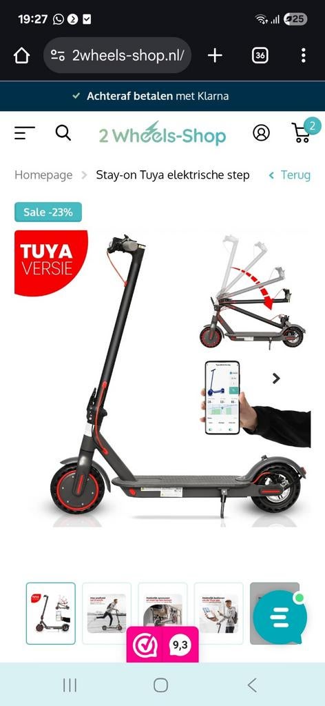 Tuya elektrische step. Zo goed als nieuw, Ophalen, Zo goed als nieuw, Elektrische step (E-scooter), Tuya