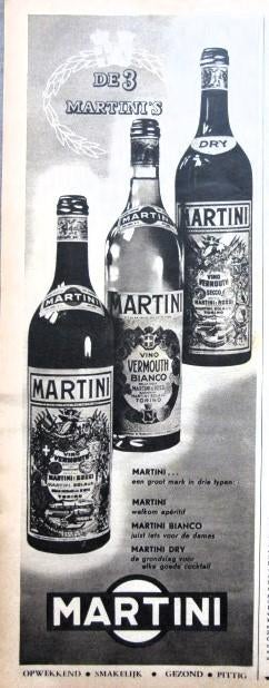 42 vintage advertenties reclames Martini drank 1937-66, Verzamelen, Ophalen of Verzenden, Gebruikt