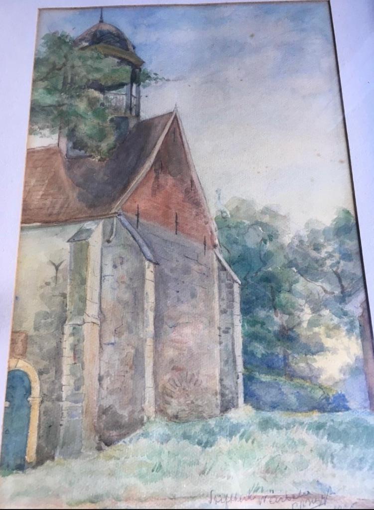 Pieter Arie Nijgh aquarel Stiftkerk Weerselo, Antiek en Kunst, Kunst | Tekeningen en Foto's, Ophalen