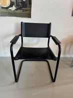 Vintage Buisframe Stoel in Zwart, Ophalen of Verzenden, Zo goed als nieuw, Zwart, Vijf, Zes of meer stoelen