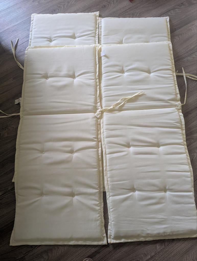 NIEUW! 4 tuinstoelen kussens/room wit, Tuin en Terras, Ophalen, Nieuw