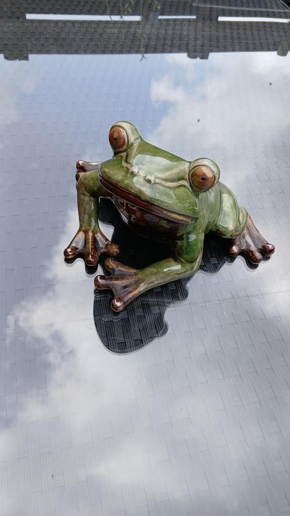 Kikker beeld frog statue voor binnen of tuin buiten, Ophalen of Verzenden, Zo goed als nieuw, Dier