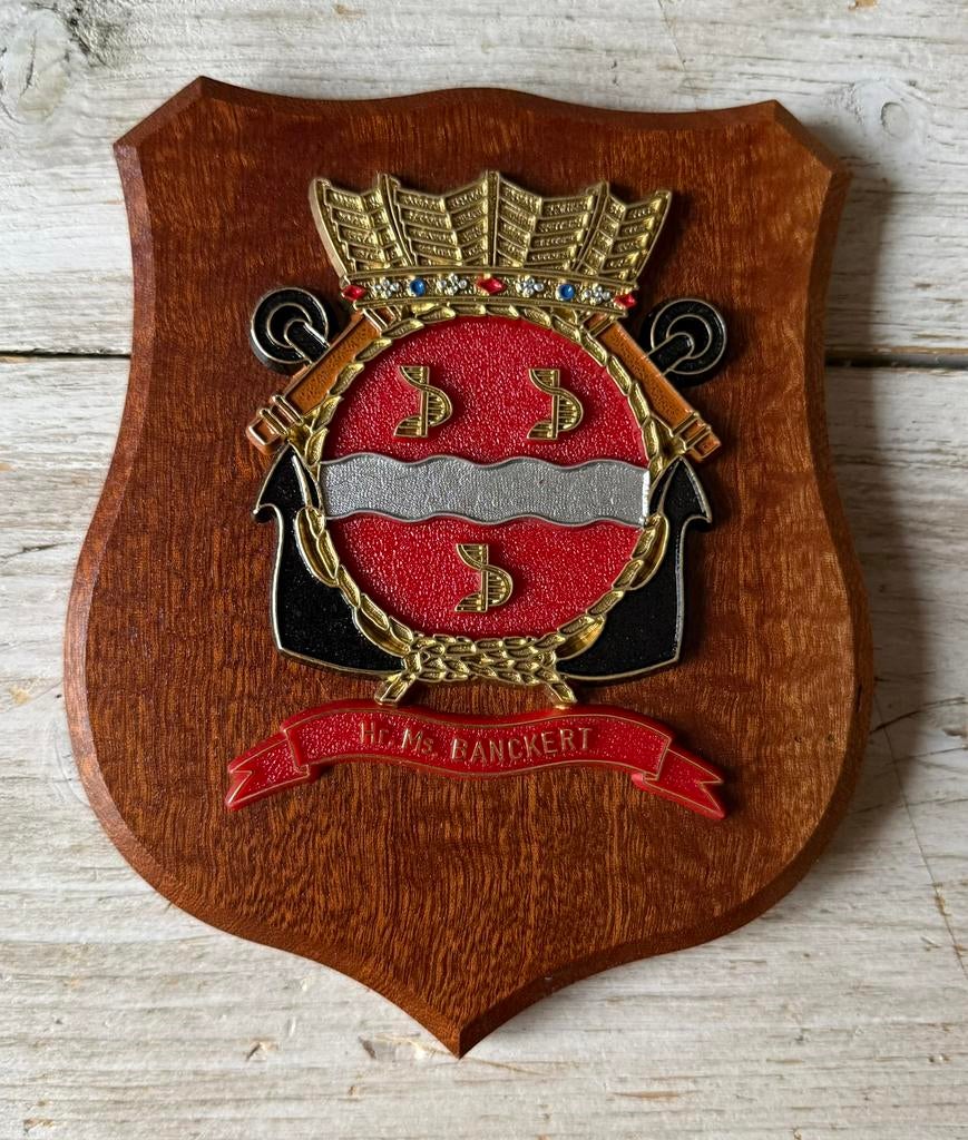 Marine Wapenschild   Hr. Ms Banckert, Verzamelen, Verzenden, Marine, Nederland, Embleem of Badge