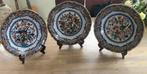 Makkum aardewerk 3 wandborden 35 ø thema vogels + houders, Ophalen of Verzenden