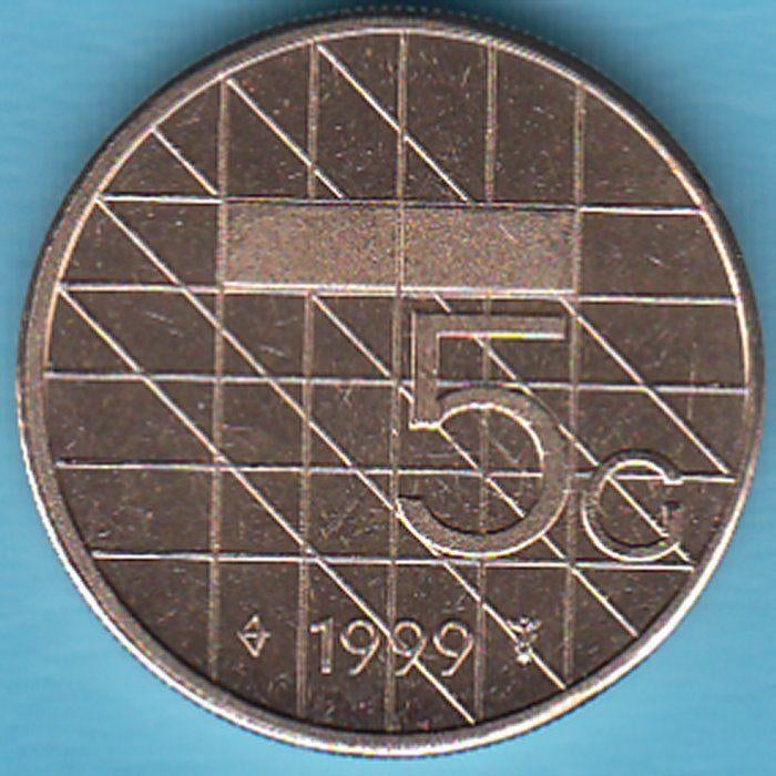 Nederland Vijfje (5 gulden) 1999 UNC in munthouder, Postzegels en Munten, Munten | Nederland, Ophalen of Verzenden, Koningin Beatrix