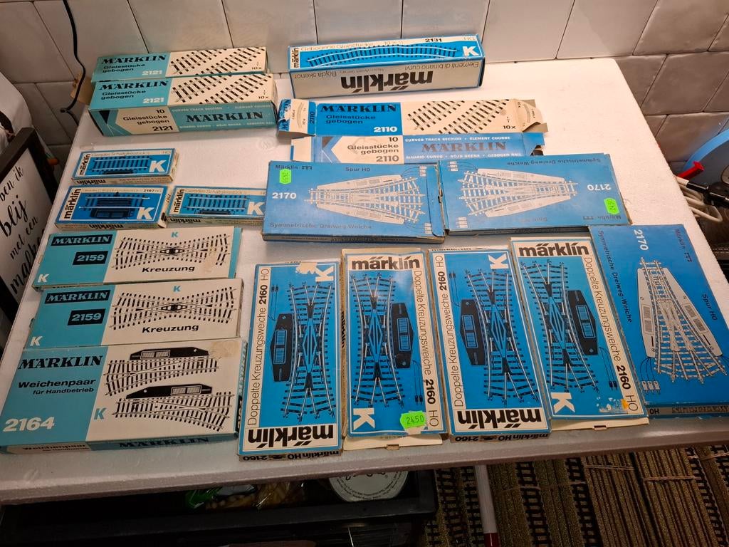 Marklin lege k rails doosjes, Wisselstroom, Gebruikt, Rails, Ophalen of Verzenden