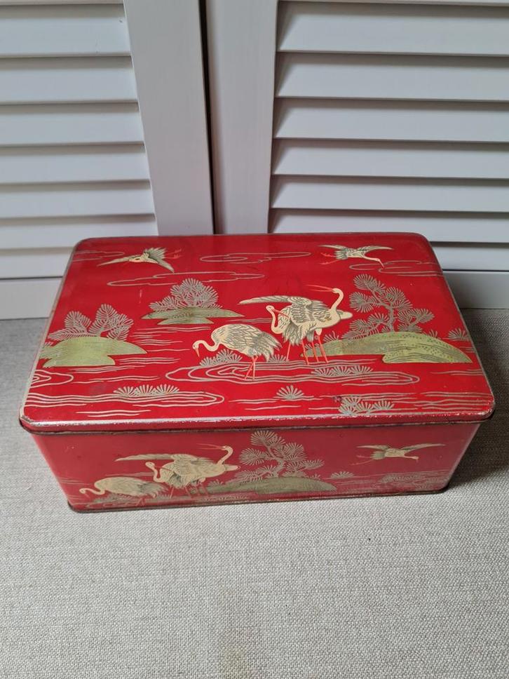 Vintage Blik Kraanvogels, jaren '50, Verzamelen, Blikken, Gebruikt, Overige, Ophalen of Verzenden