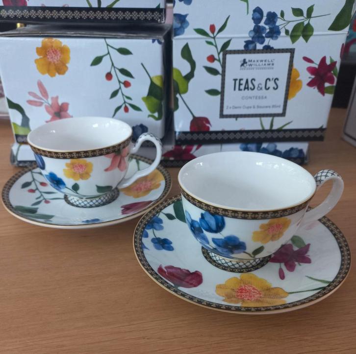 2x Maxwell en Williams Contessa kop en schotel, Huis en Inrichting, Keuken | Servies, Nieuw, Kop(pen) en/of Schotel(s), Overige stijlen