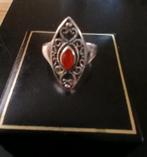 Mooie echt zilveren ring met carneool, Sieraden, Tassen en Uiterlijk, Bedels, Verzenden, Pandora, Zo goed als nieuw, 1 bedel