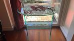 Glazen Sidetable met Extra Plank, Ophalen, Gebruikt, 50 tot 100 cm, Glas