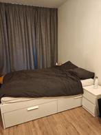 Brimnes Ikea Bed 140x200 + Matras, Ophalen, Gebruikt, Wit, Tweepersoons