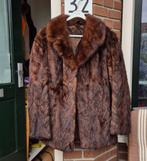 Fur coat vintage 90s 2000s soft jacket short long leather fl, Maat 38/40 (M), Bruin, Ophalen of Verzenden, Vintage