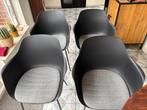 Eettafel stoelen 4 zwart grijs kuip, Ophalen, Gebruikt, Vier, Zwart