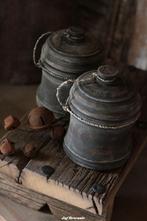 Houten pot met deksel 'vintage black', Nieuw, Ophalen of Verzenden, Info@jufbrocante.nl, Info@jufbrocante.nl