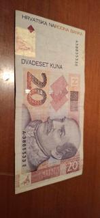 Gebruikt bankbiljet uit Kroatië 20 Kuna van 2001, Ophalen of Verzenden, Overige landen, Los biljet