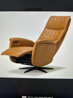 Lederen relax draaifauteuil Cognac, Huis en Inrichting, Fauteuils, Ophalen, Klassiek, Zo goed als nieuw, 75 tot 100 cm