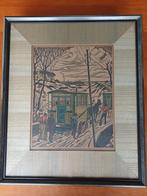 J. Franken PZN Houtsnede Woonwagens, Antiek en Kunst, Ophalen