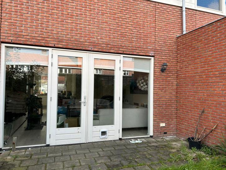 Hardhouten pui (2011) hr++ glas openslaande deuren, Doe-het-zelf en Verbouw, Kozijnen en Schuifpuien, Gebruikt, Deurkozijn, Hout