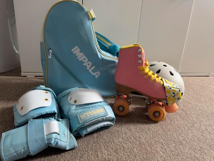 Impala dames rolschaatsen  + beschermende uitrusting + tas, Sport en Fitness, Schaatsen, Zo goed als nieuw, Overige typen, Overige merken
