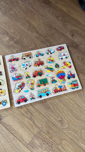 Grote kinderpuzzel hout (voertuigen) beschikbaar voor biedingen