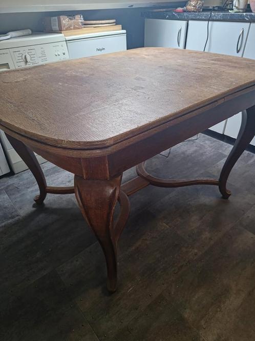 Red deze houten tafel van de sloop, Huis en Inrichting, Complete eetkamers, Gebruikt, Ophalen