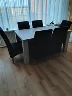 eetafel met stoelen, Huis en Inrichting, 150 tot 200 cm, Overige materialen, Rechthoekig, Zo goed als nieuw