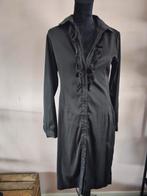Yaya zwarte midi blouse jurk met ruches maat 38, Yaya, Knielengte, Maat 38/40 (M), Ophalen of Verzenden