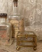 Brocante oud klein glazen vitrine bakje / kistje, Antiek en Kunst, Ophalen of Verzenden