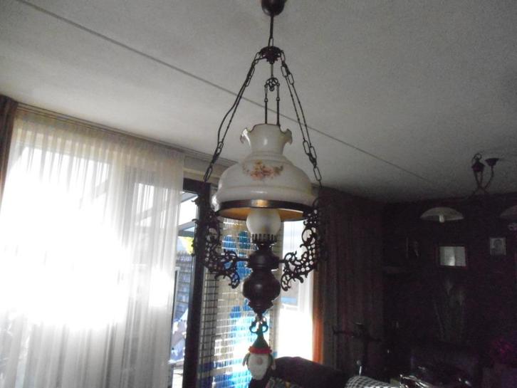 hanglampen, Huis en Inrichting, Lampen | Hanglampen, Gebruikt, 75 cm of meer, Glas, Hout, Metaal, Ophalen