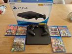 PlayStation 4 Slim 500GB, Ophalen, Met 2 controllers, Zo goed als nieuw, Slim