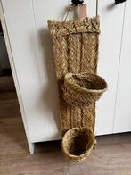 Dubbele wandmand hangmand iniza boho stijl, Ophalen of Verzenden, Zo goed als nieuw, Rechthoekig, Riet