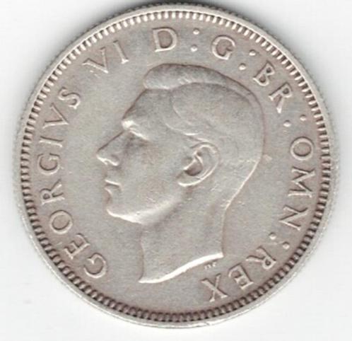 25-1322 Engeland 1 shilling 1945, Postzegels en Munten, Munten | Europa | Niet-Euromunten, Losse munt, Overige landen, Zilver