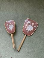 Vintage kaptafel borstel en spiegel set., Ophalen of Verzenden