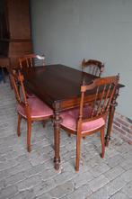 Prachtige antieke mahonie eettafel, eethoek met 4 stoelen., Antiek en Kunst, Antiek | Meubels | Tafels, Verzenden