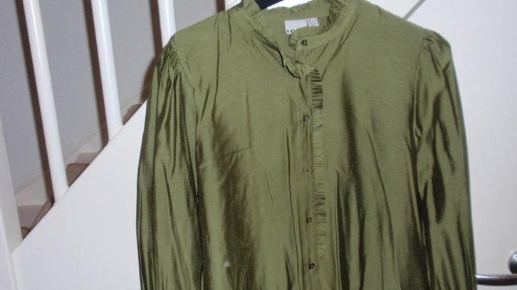 NIEUW Damesblouse ICHI maat 40 groen viscose lange mouw, Kleding | Dames, Blouses en Tunieken, Nieuw, Maat 38/40 (M), Groen, Ophalen of Verzenden